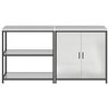 vidaXL Kitchen Storage Set with Shelf 2 pcs Silver Galvanised Steel