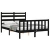 vidaXL Bed Frame without Mattress Black Double Solid Wood Pine