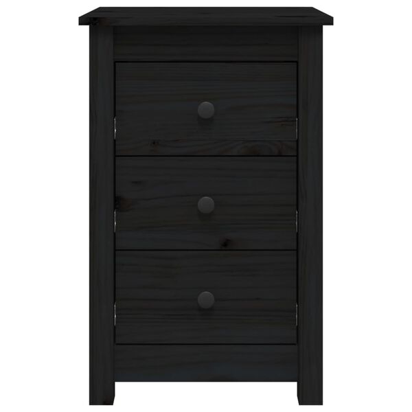 vidaXL Bedside Cabinets 2 pcs Black 40x35x61.5 cm Solid Wood Pine