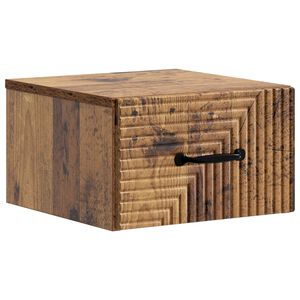 vidaXL Wall-Mounted Bedside Cabinet Old Wood 34.5 x 33 x 20 cm
