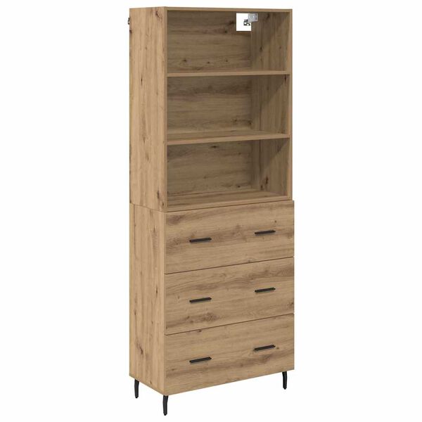 vidaXL Highboard with Drawer Artisan Oak 69.5 x 34 x 180 cm
