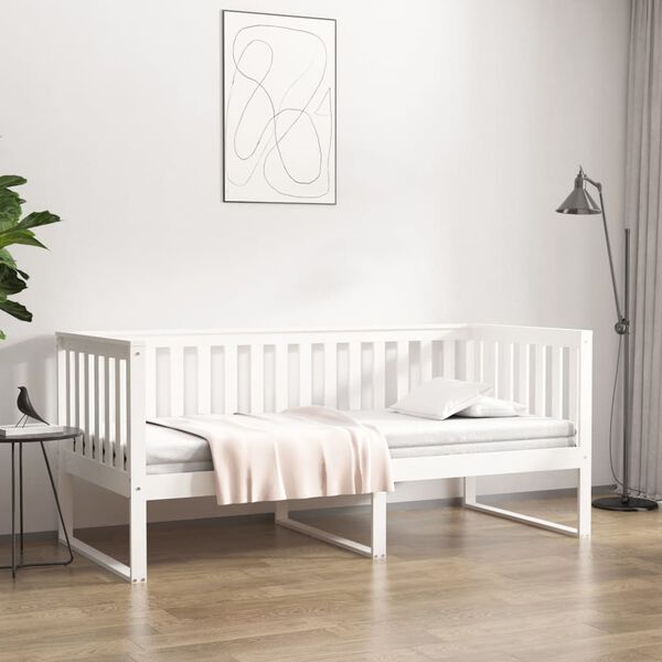 vidaXL Day Bed without Mattress White 100x200 cm Solid Wood Pine