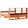vidaXL Bookcase Bed without Mattress Wax Brown 200x200cm Solid Wood Pine