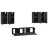 vidaXL 6 Piece TV Cabinet Set Grey Engineered Wood