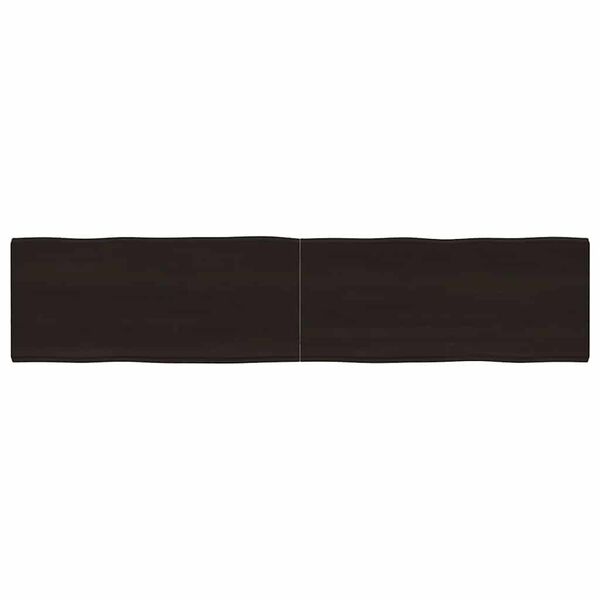 vidaXL Table Top Dark Brown 180x40x(2-4) cm Treated Solid Wood Live Edge