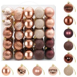 vidaXL Christmas Ball Set 75 pcs Champagne and Brown 6 cm Polystyrene