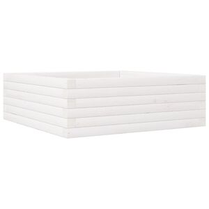 vidaXL Garden Planter White 70x70x23 cm Solid Wood Pine