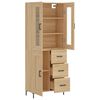 vidaXL Highboard Sonoma Oak 69.5x34x180 cm Engineered Wood