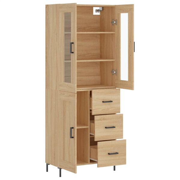 vidaXL Highboard Sonoma Oak 69.5x34x180 cm Engineered Wood