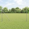 vidaXL Fence with Post Silver 1 x 25 m Steel and PVC
