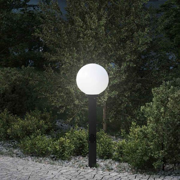vidaXL Bollard Light with Outlet 80 cm Black IP44