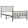 vidaXL Metal Bed Frame without Mattress with Footboard Black 100x200cm