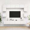vidaXL 8 Piece TV Cabinet Set White Engineered Wood
