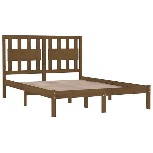 vidaXL Bed Frame without Mattress Honey Brown Solid Wood 200x200 cm (810040+818593)