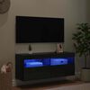 vidaXL TV Wall Cabinet Black Oak 100 x 30 x 40 cm Engineered Wood