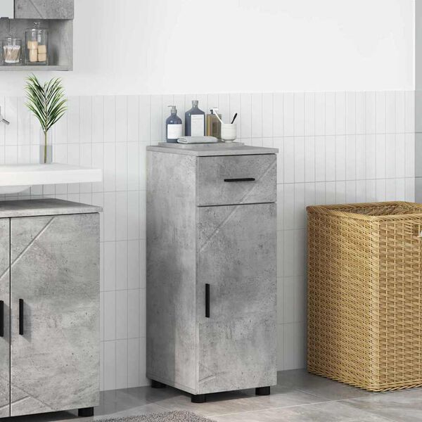 vidaXL Bathroom Cabinet with Drawer Concrete Grey 30 x 35 x 80 cm