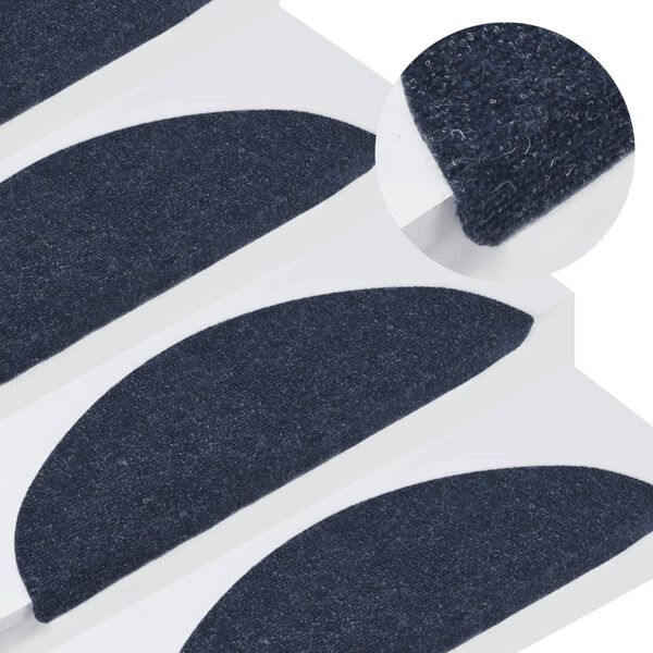 vidaXL Stair Mats Self-adhesive 15 pcs 56x17x3 cm Blue