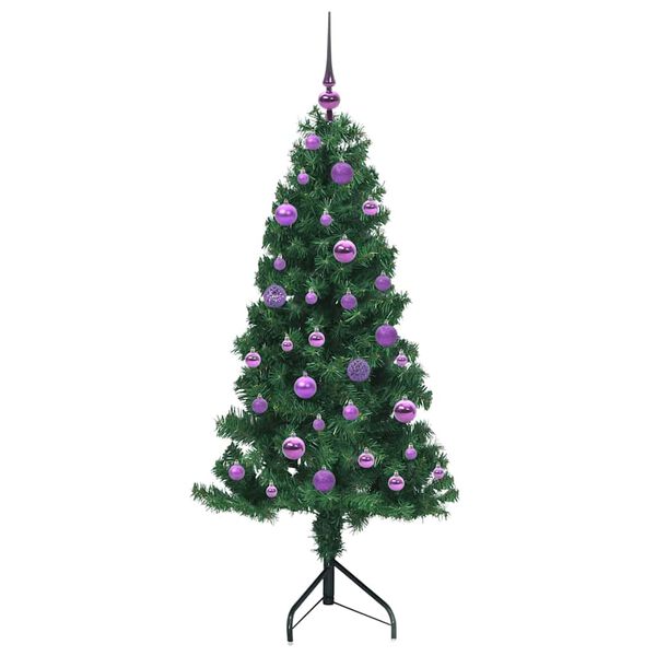 vidaXL Corner Artificial Christmas Tree Green 150 cm PVC and Metal