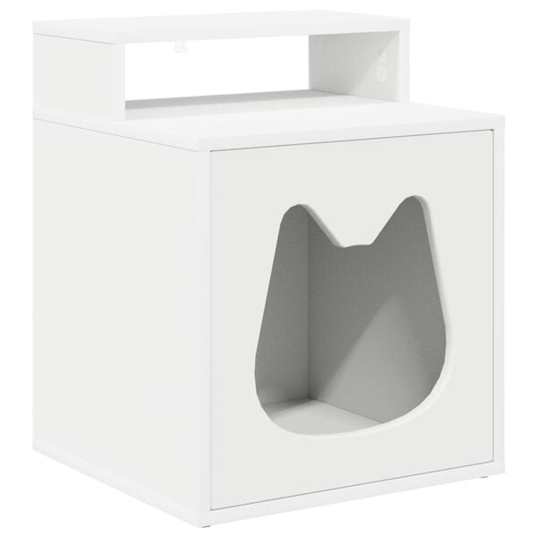 vidaXL Cat House White 42.5 x 40 x 53.5 cm Engineered Wood