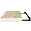 vidaXL Floating Wall Shelf Oak and White 60x23.5x3.8 cm MDF