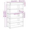 vidaXL Shoe Rack White 60x30x98 cm Engineered Wood
