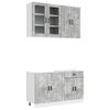 vidaXL Kitchen Unit PORTO 4 pcs Concrete Grey Engineered Wood