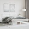 vidaXL Metal Bed Frame without Mattress with Headboard White 150x200cm