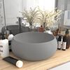 vidaXL Luxury Wash Basin Round Matt Light Grey 40x15 cm Ceramic