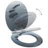 vidaXL Soft-Close Toilet Seat Grey 44 x 38 cm MDF board