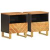 vidaXL Bedside Cabinets 2 pcs Brown and Black Solid Wood Mango