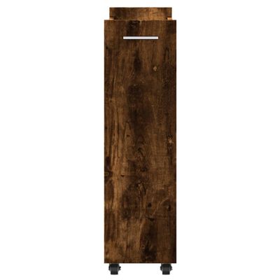 vidaXL Cabinet with Wheels Smoked Oak 60x22x79 cm Engineered Wood