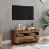vidaXL TV Cabinet with LED Lights Old Wood 80x35x40 cm Engineered Wood