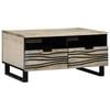 vidaXL Coffee Table Beige and Black 80 x 54 x 40 cm Solid Acacia wood