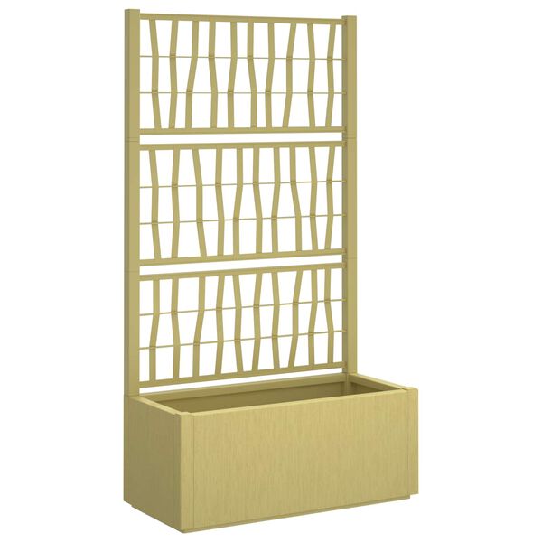 vidaXL Garden Planter with Trellis Green 80 x 36 x 140 cm PP
