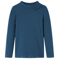 Kids' T-shirt with Long Sleeves Rib-knit Navy Blue 92