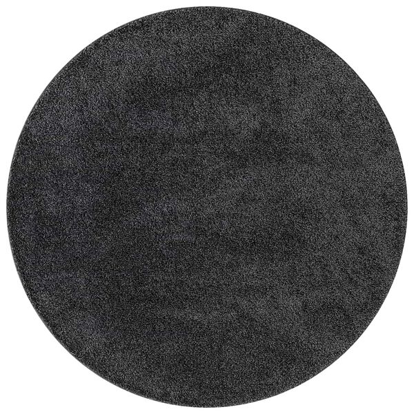 vidaXL Anti-slip Shaggy Rug Dark grey 120 x 120 cm PP