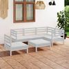 vidaXL 6 Piece Garden Lounge Set Solid Pinewood White
