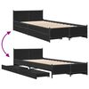 vidaXL Bed Frame with Drawers without Mattress Black 90x200 cm