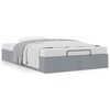 vidaXL Ottoman Bed Frame without Mattress Light Grey Double Fabric