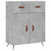 vidaXL Sideboard Concrete Grey 69,5x34x90 cm Engineered Wood