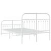 vidaXL Metal Bed Frame without Mattress with Footboard White 120x200cm