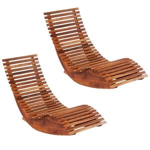 vidaXL Sun Lounger | Set of 2 | Light brown | Acacia wood