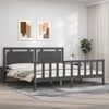 vidaXL Bed Frame without Mattress Grey 200x200 cm Solid Wood Pine