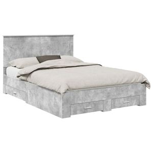 vidaXL Bed Frame Concrete Grey 160 x 200 cm Engineered Wood