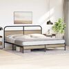 vidaXL Metal Bed Frame without Mattress Smoked Oak 193x203 cm