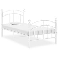 vidaXL Bed Frame White Metal 100x200 cm