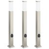 vidaXL Bollard Lights with Outlet 3 pcs 80 cm Stainless Steel IP44