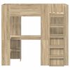vidaXL Loft Bed Frame with Desk Sonoma Oak 75 x 190 cm Engineered Wood