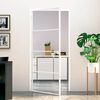 vidaXL Interior Door White 93x201.5 cm Tempered Glass&Aluminium Slim