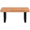 vidaXL Basin Shelf Wall Mounted Steel and Solid Wood Beech